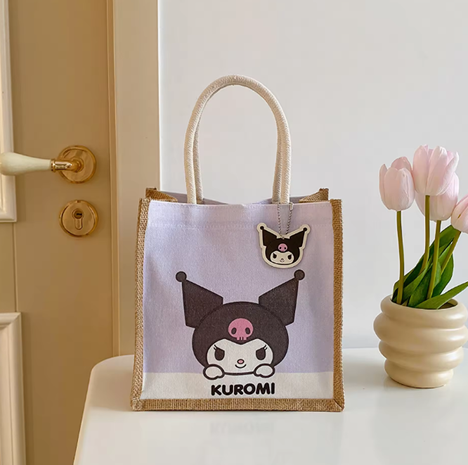 Kawaii Sanrio Tote Bag Featuring Hello Kitty, Kuromi, My Melody & Pochacco